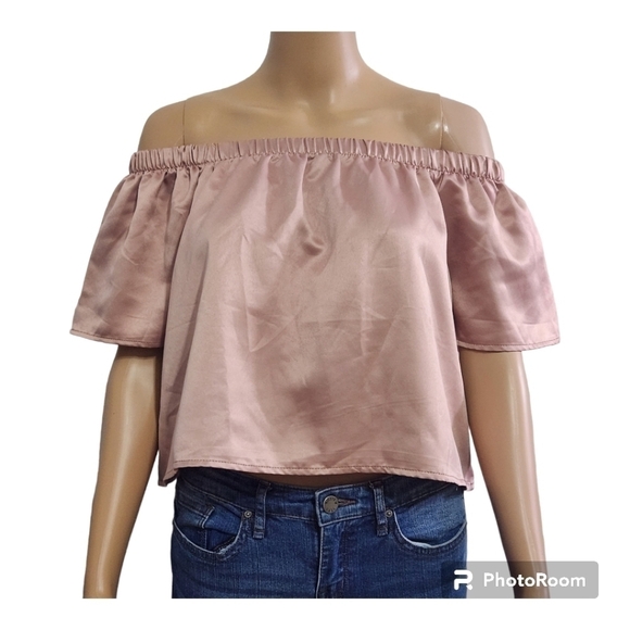 ❤2/15❤ardene Satin Off The Shoulder Top - Picture 1 of 7